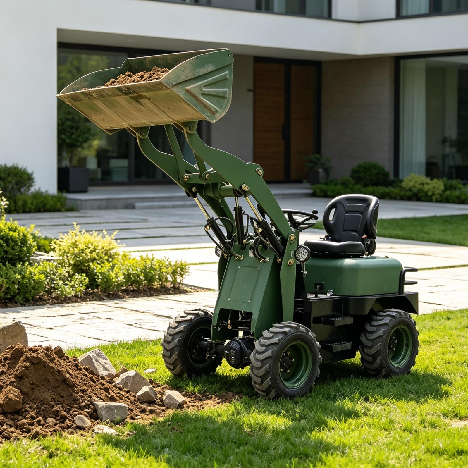 Mini Bulldozer Attachments - Tractor de ruedas para jardinería con