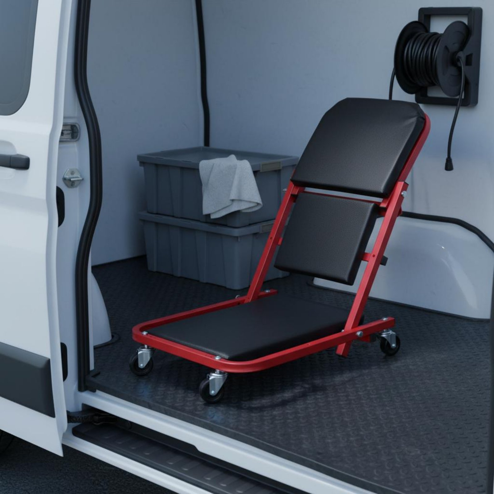 Asiento de mecánico plegable 2 - Heavy Equipment Garage reseña y precio